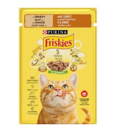 Purina Friskies Turkey Chunks in Gravy Wet Cat Food Pouch 85g