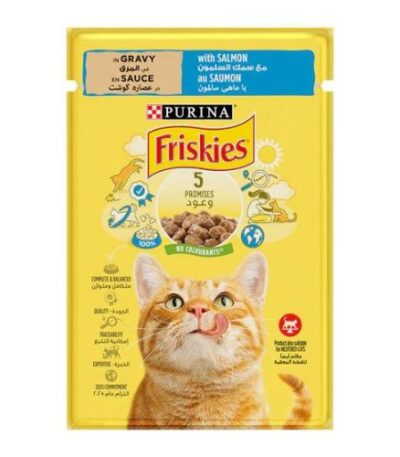 Purina Friskies Salmon Chunks in Gravy Wet Cat Food Pouch 85g