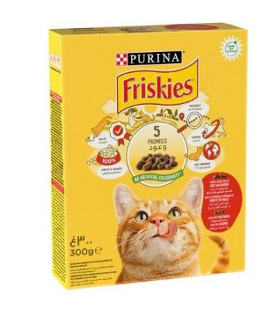 Purina Friskies with Beef, with Chicken and with Vegetables Cat Dry Food 300g