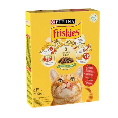 Purina Friskies with Beef, with Chicken and with Vegetables Cat Dry Food 300g