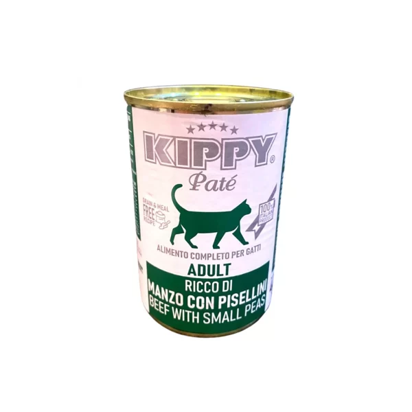 Kippy Pate Adult Cat Wet Food with Beef and Small Peas 400g