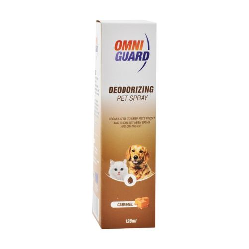 Omni Guard Pet Deodorizing Spray with Caramel Scent 120m