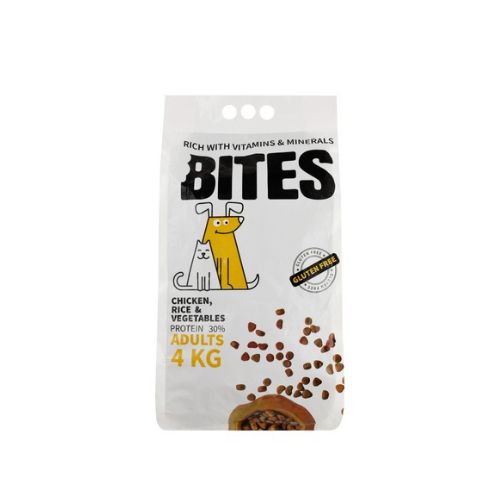 Bites Adult Dry Dog Food with Chicken Rice & Vegetables 4kg