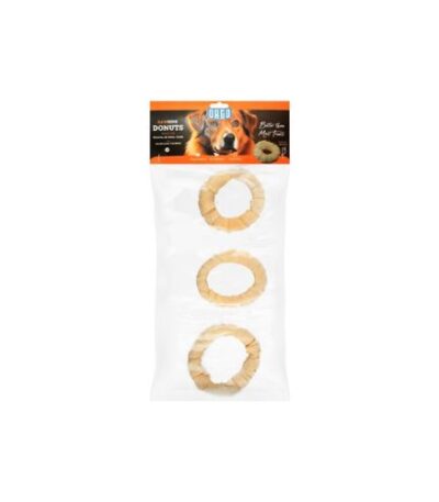 Orgo Rawhide Donut Chew Treat for Dogs – Medium Size, White