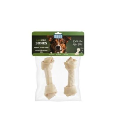 Orgo Rawhide Bone Chew Treat for Dogs – 2XL Size, White
