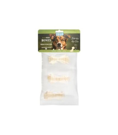 Orgo Rawhide Bone Chew Treat for Dogs – Medium Size, White