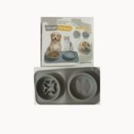 Silicone Double Pet Bowl Set with Non Slip Base & Eating Speed Control
