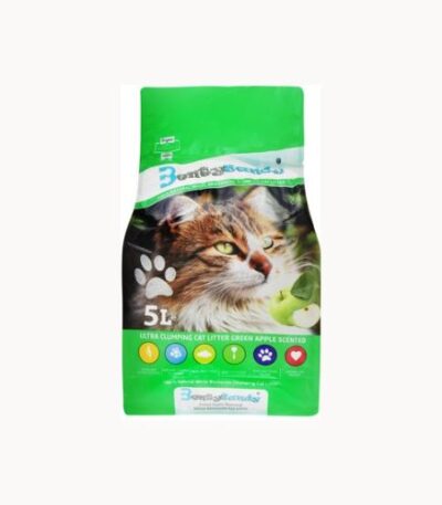 Benty Sandy Clumping Cat Litter with Green Apple Scent White Bentonite