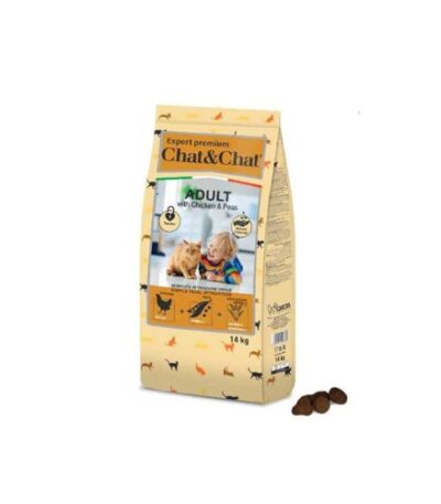 Chat & Chat Expert Adult Chicken & Peas Dry Cat Food – 14 kg