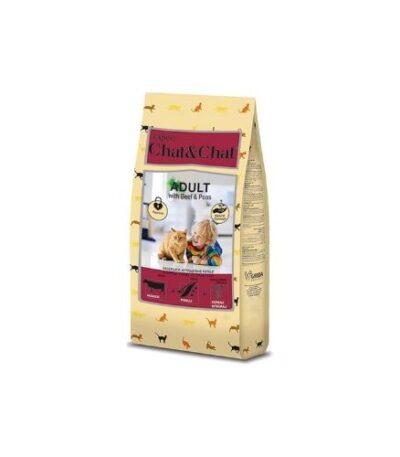 Chat & Chat Expert Adult Beef & Peas Dry Cat Food – 2 kg