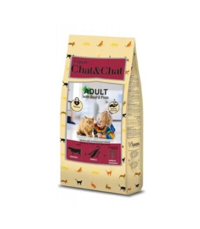Chat & Chat Expert Adult Beef & Peas Dry Cat Food 14 kg