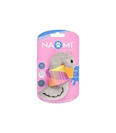 Plush Duck Toy for Cats – Grey by Naomi