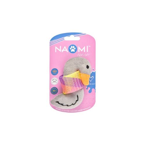 Plush Duck Toy for Cats – Grey by Naomi