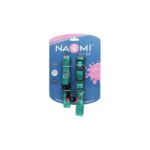 Green Dog Harness – Medium Size with Teal-Patterned Leash by Naomi