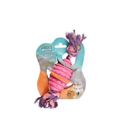 Soleil Pink Rugby Ball Tug & Floss Dog Toy