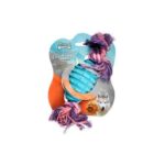 Soleil Pink Rugby Ball Tug & Floss Dog Toy