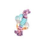 Soleil Blue & Purple Rubber Rings Tug Dog Toy