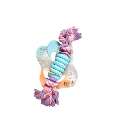 Soleil Blue & Purple Rubber Rings Tug Dog Toy