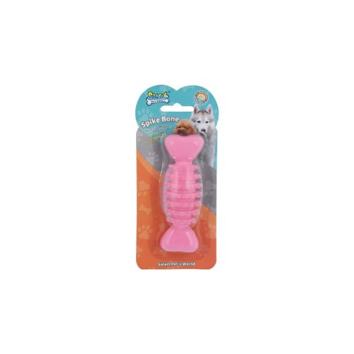 Soleil Light Blue Spiky Rubber Bone Dog Chew Toy