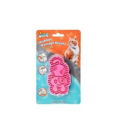 Soleil Pink Rubber Cat Massage Brush