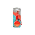 Soleil Red & Orange Tug & Floss Squeaky Ball Dog Toy with Nylon Handle