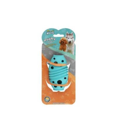 Soleil Light Blue Rugby Ball Dog Chew Toy