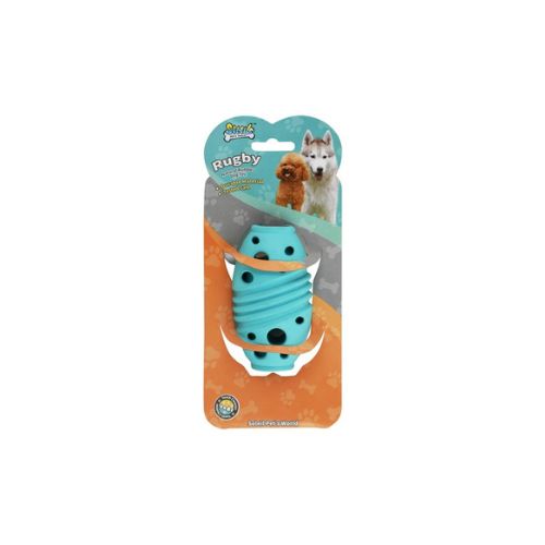 Soleil Light Blue Rugby Ball Dog Chew Toy