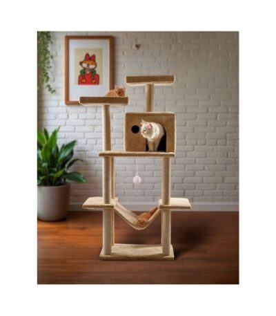 Cat Tree & Scratcher House (60x40x155cm)