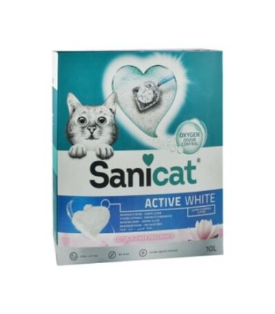 Sanicat Active White Ultra Clumping Cat Litter Lotus Flower Scent – 10L