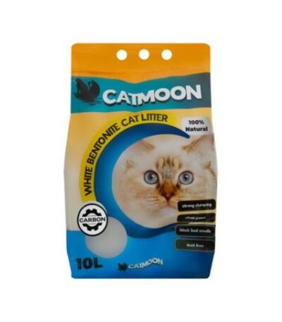Catmon White Bentonite Clumping Cat Litter with Activated Carbon – 10L