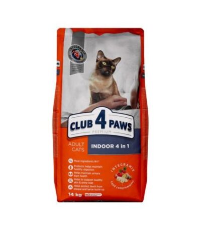 Club 4 Paws 4-in-1 Adult Indoor Cat Dry Food – 14kg