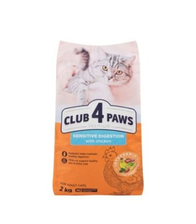 Club 4 Paws Dry Food with Chicken for Sensitive Adult Cats – 2kg