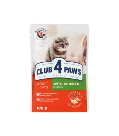 Club 4 Paws Wet Food for Adult Cats with Chicken in Broth