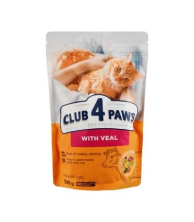 Club 4 Paws Adult Cat Dry Food with Veal – 300g