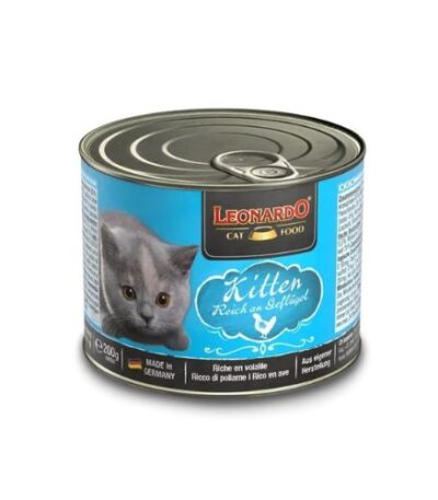 Leonardo Wet Food with Poultry for Kittens – Up to 1 Year, 200g