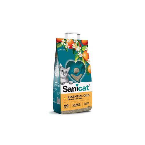 6225000766822 (15) Sanicat Essential Oils – Orange Floral Clumping Litter 10Kg - Image 1