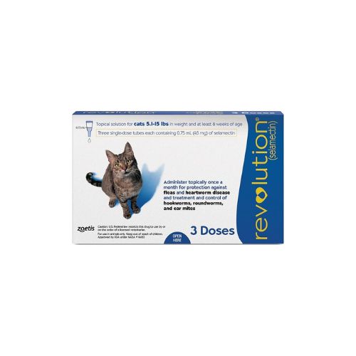 6225000766822 (54) Revolution Rx for Cats - 3 Month / 5.1-15 lbs (Blue) - Image 1